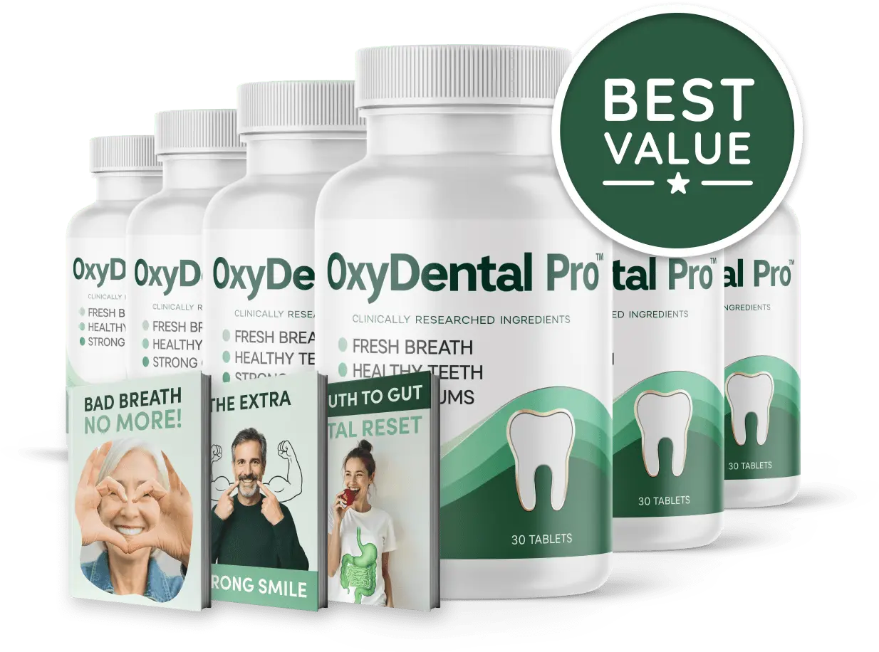 OxyDental Pro six bottle best value package with free bonus guides